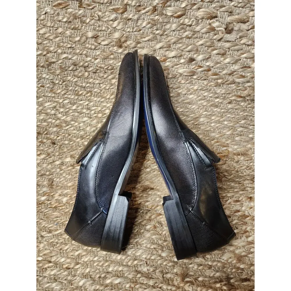Kenneth Cole Reaction Slip-On Leather Loafers Mens Size 12 Black Dress Shoes